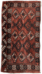 Antique Kizil Ayak Turkoman Chuval, Juval Rug 60"×34” Rugistan