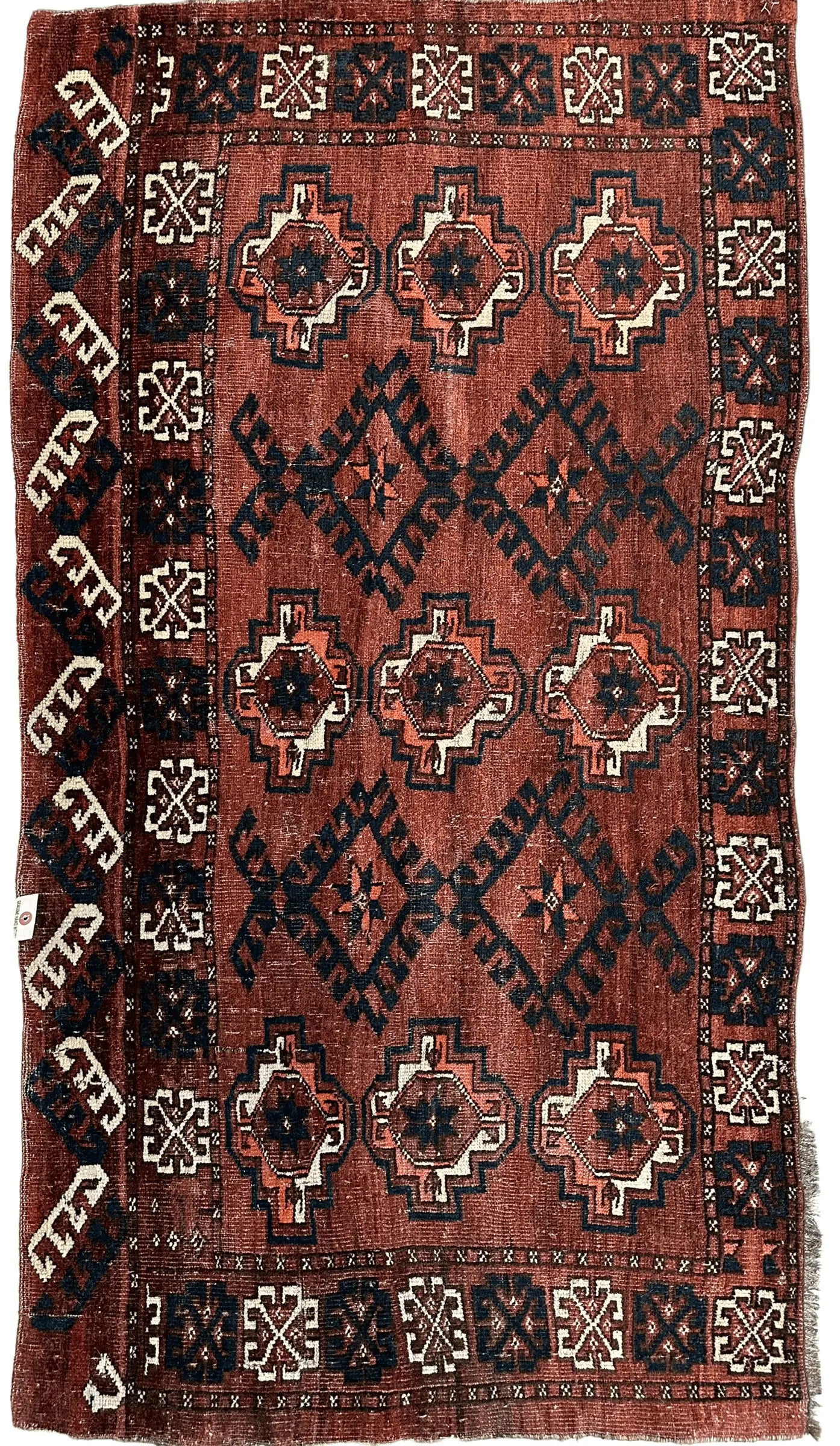 Antique Kizil Ayak Turkoman Chuval, Juval Rug 60"×34” Rugistan