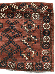 Antique Kizil Ayak Turkoman Chuval, Juval Rug 60"×34” Rugistan