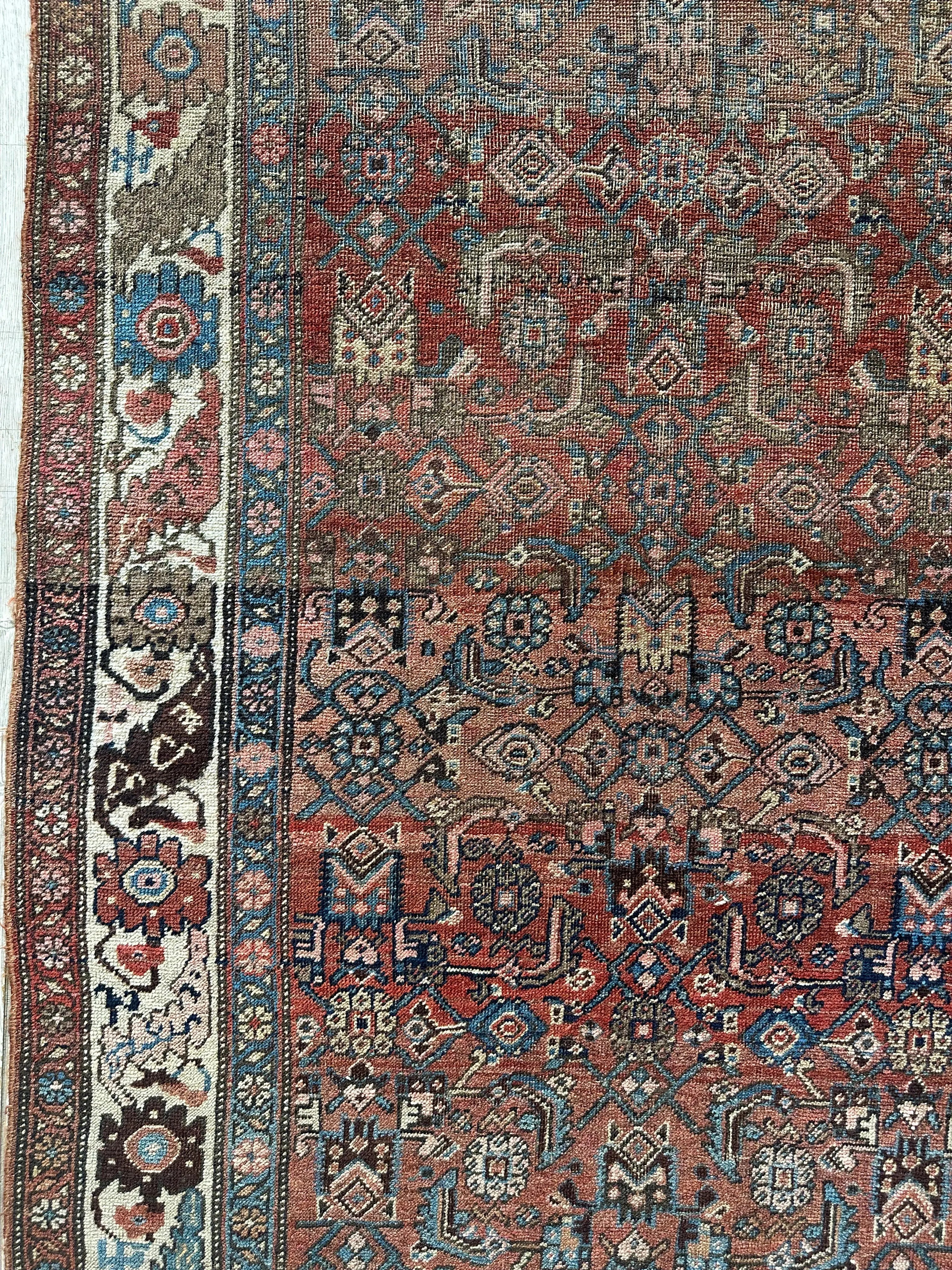 Antique Late 19th Century Persian Kurdish Gholtogh Rug 4 x 7 Rugistan