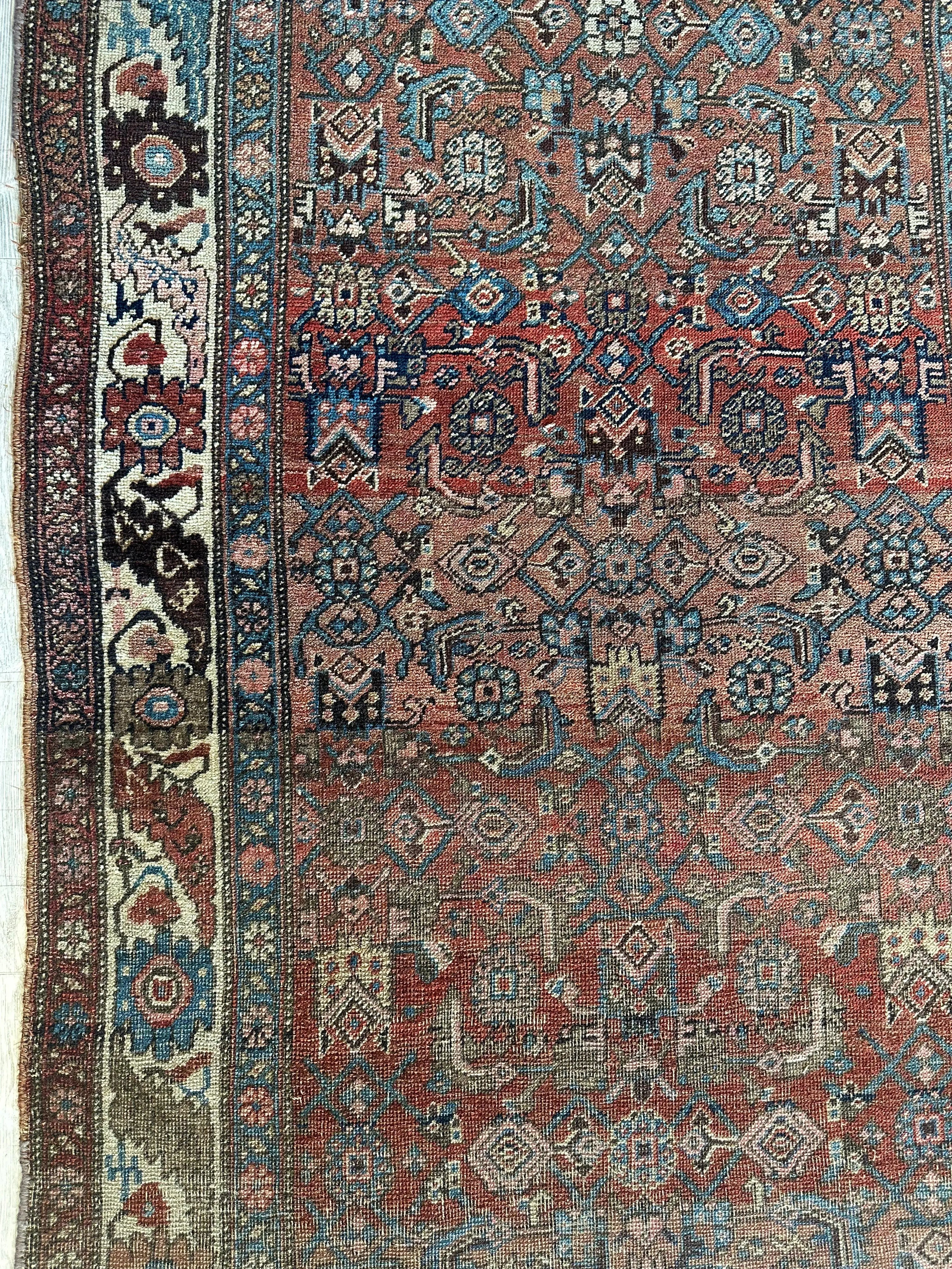 Antique Late 19th Century Persian Kurdish Gholtogh Rug 4 x 7 Rugistan
