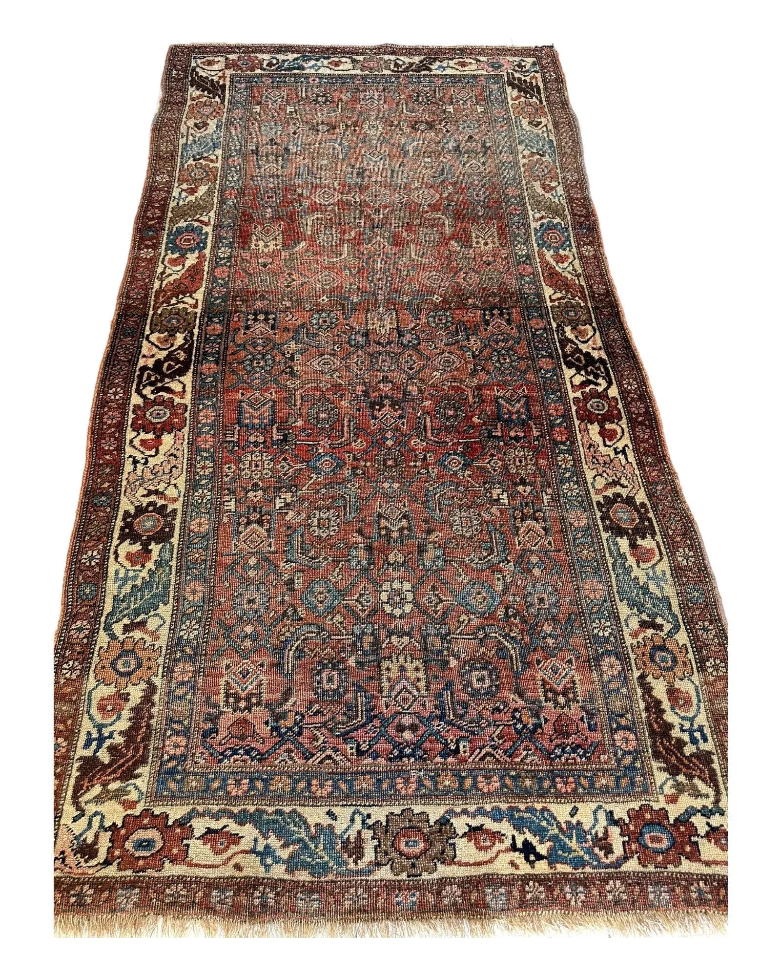 Antique Late 19th Century Persian Kurdish Gholtogh Rug 4 x 7 Rugistan
