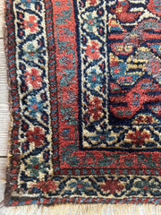 Antique Natural Dyes Small Kurdish Square Decorative Hanging Rug - 22" X 24" Rugistan