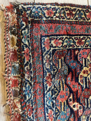 Antique Natural Dyes Small Kurdish Square Decorative Hanging Rug - 22" X 24" Rugistan