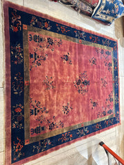 Antique Nicholas Chinese Art Deco Rug - 8'2" X 9'9" Rugistan