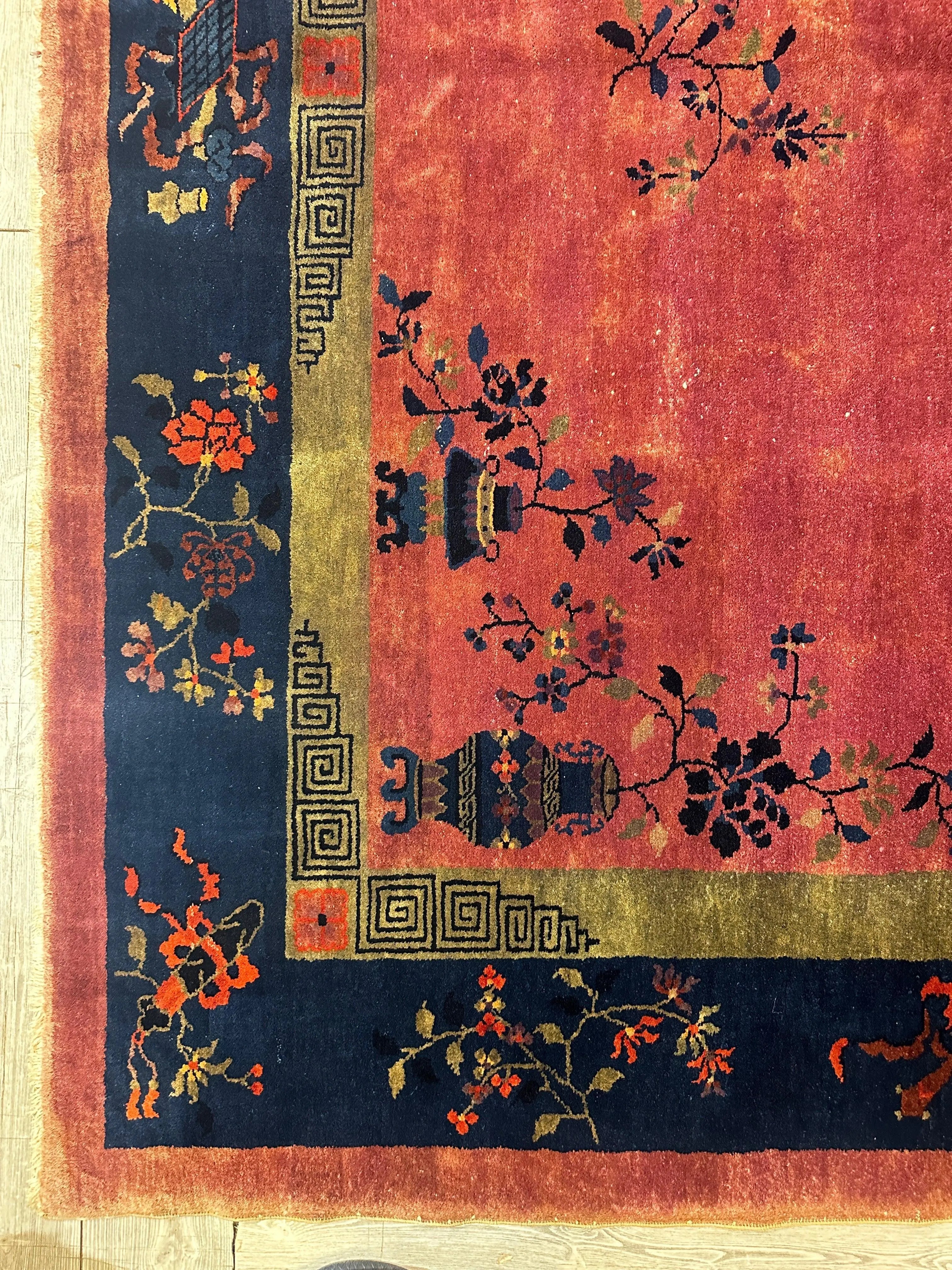 Antique Nicholas Chinese Art Deco Rug - 8'2" X 9'9" Rugistan