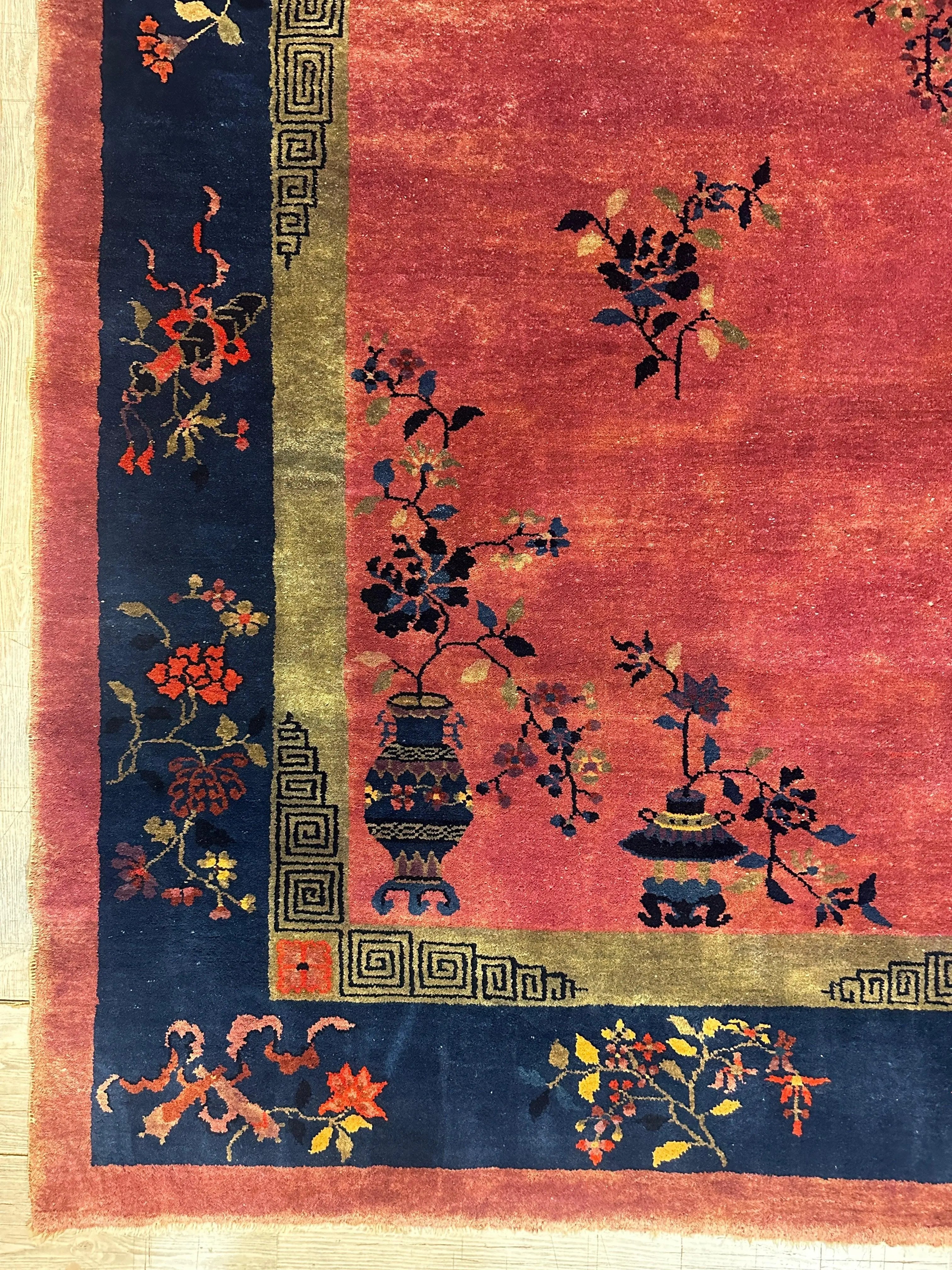 Antique Nicholas Chinese Art Deco Rug - 8'2" X 9'9" Rugistan