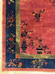 Antique Nicholas Chinese Art Deco Rug - 8'2" X 9'9" Rugistan