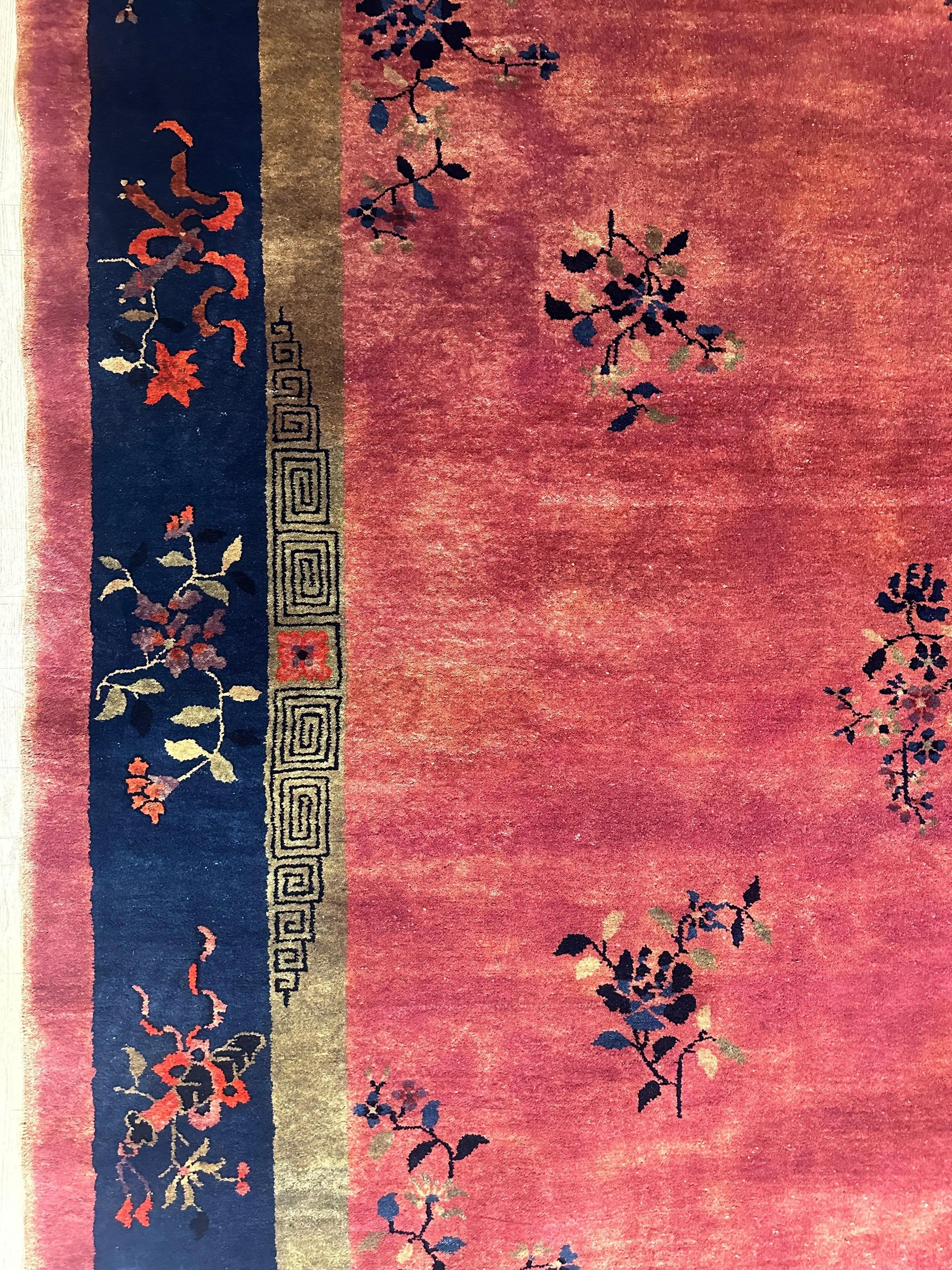 Antique Nicholas Chinese Art Deco Rug - 8'2" X 9'9" Rugistan