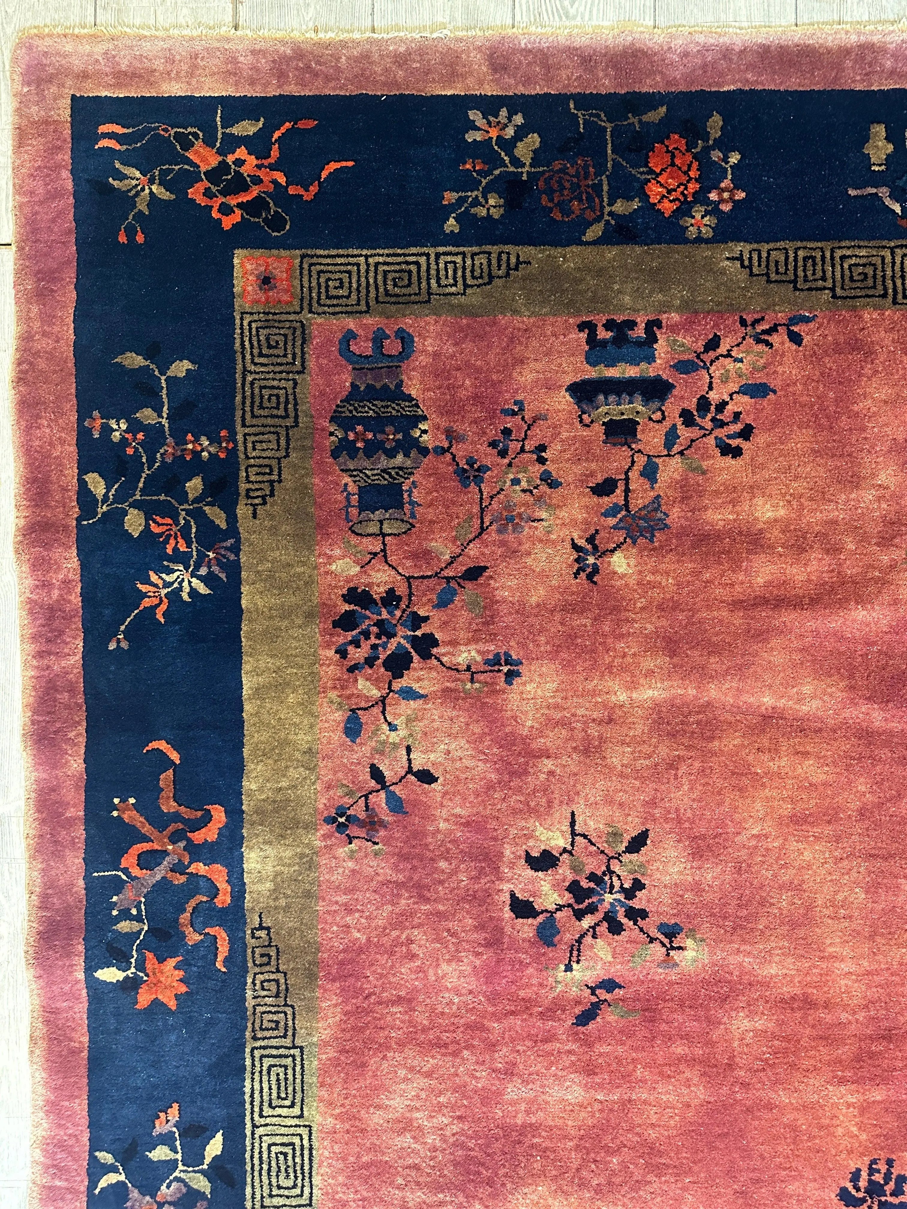 Antique Nicholas Chinese Art Deco Rug - 8'2" X 9'9" Rugistan