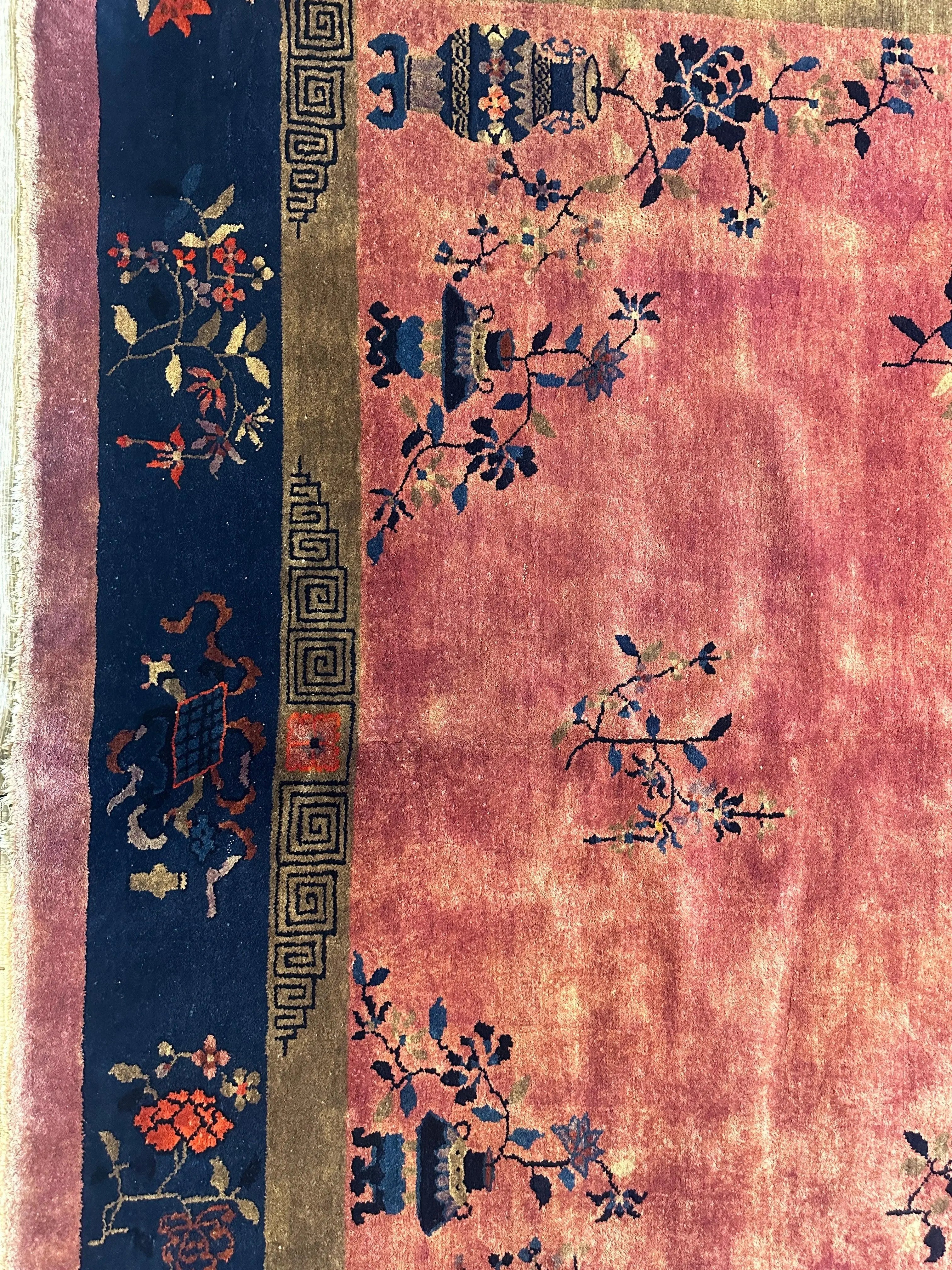 Antique Nicholas Chinese Art Deco Rug - 8'2" X 9'9" Rugistan