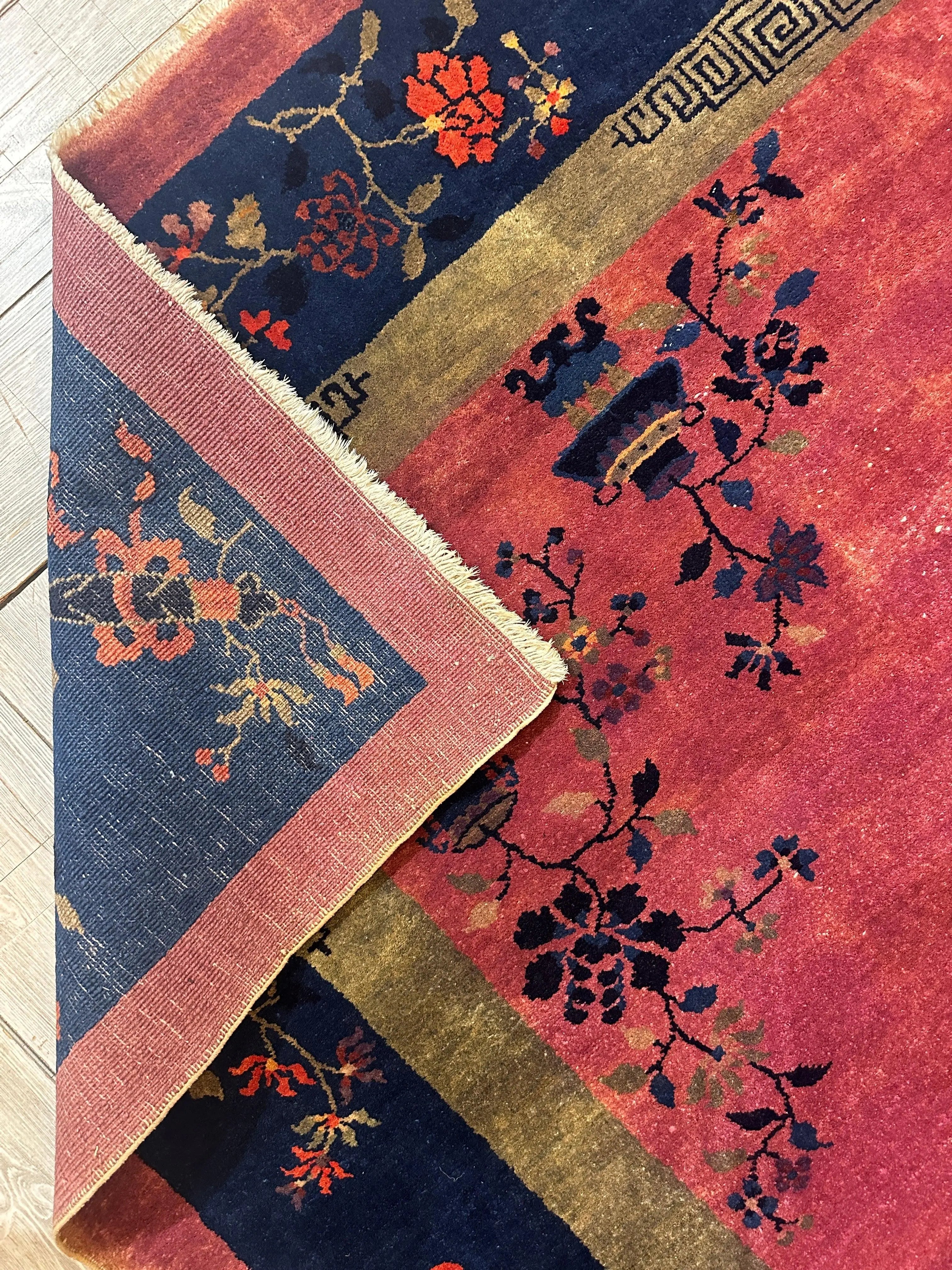 Antique Nicholas Chinese Art Deco Rug - 8'2" X 9'9" Rugistan