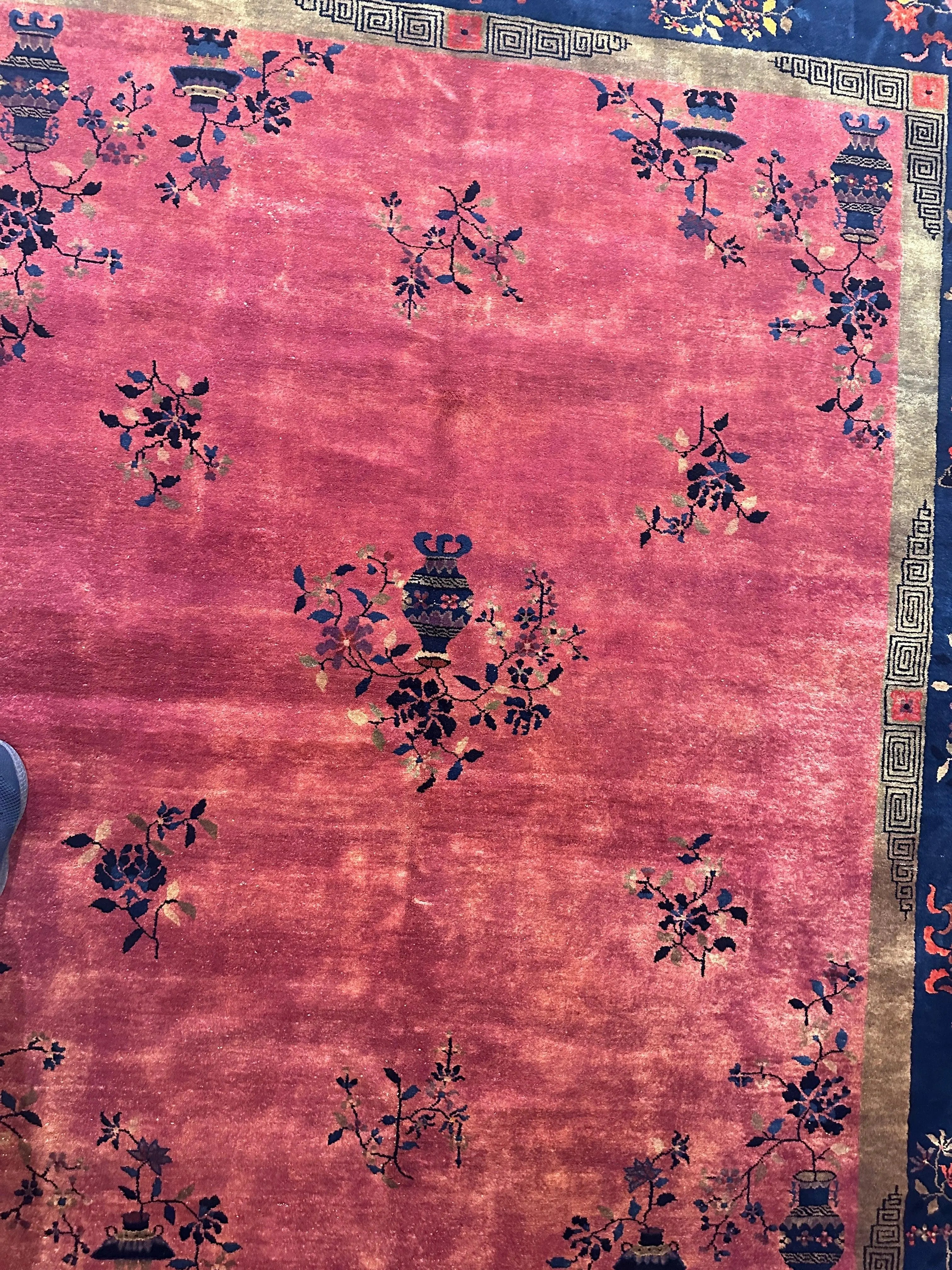 Antique Nicholas Chinese Art Deco Rug - 8'2" X 9'9" Rugistan