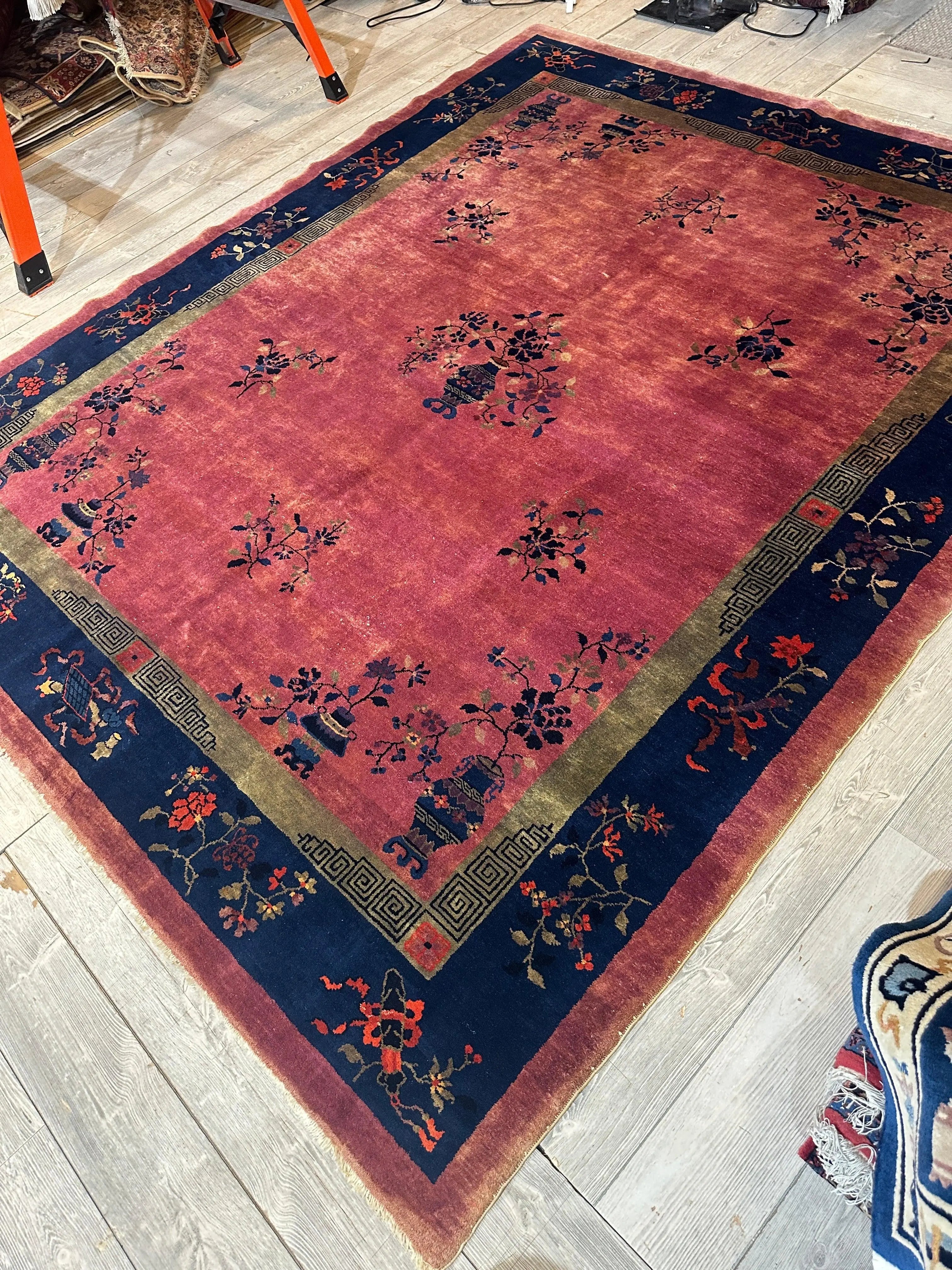 Antique Nicholas Chinese Art Deco Rug - 8'2" X 9'9" Rugistan