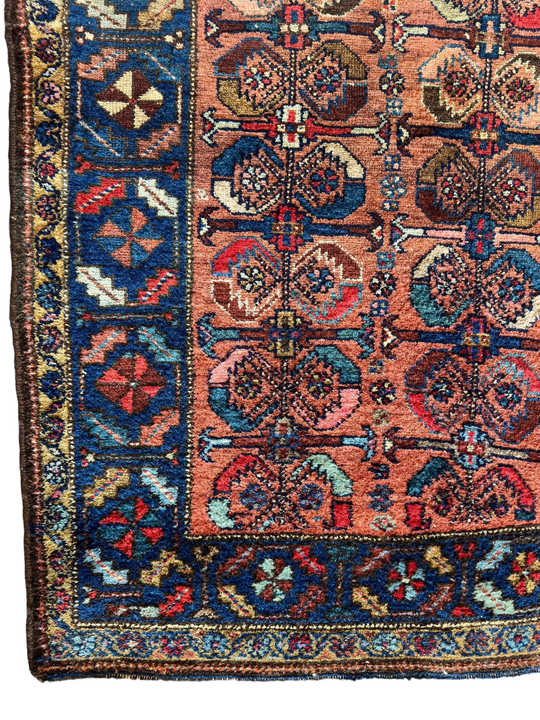 Antique One of Kind Persian Hamedan Enjelas Rug 3’11” x 4’4” Rugistan