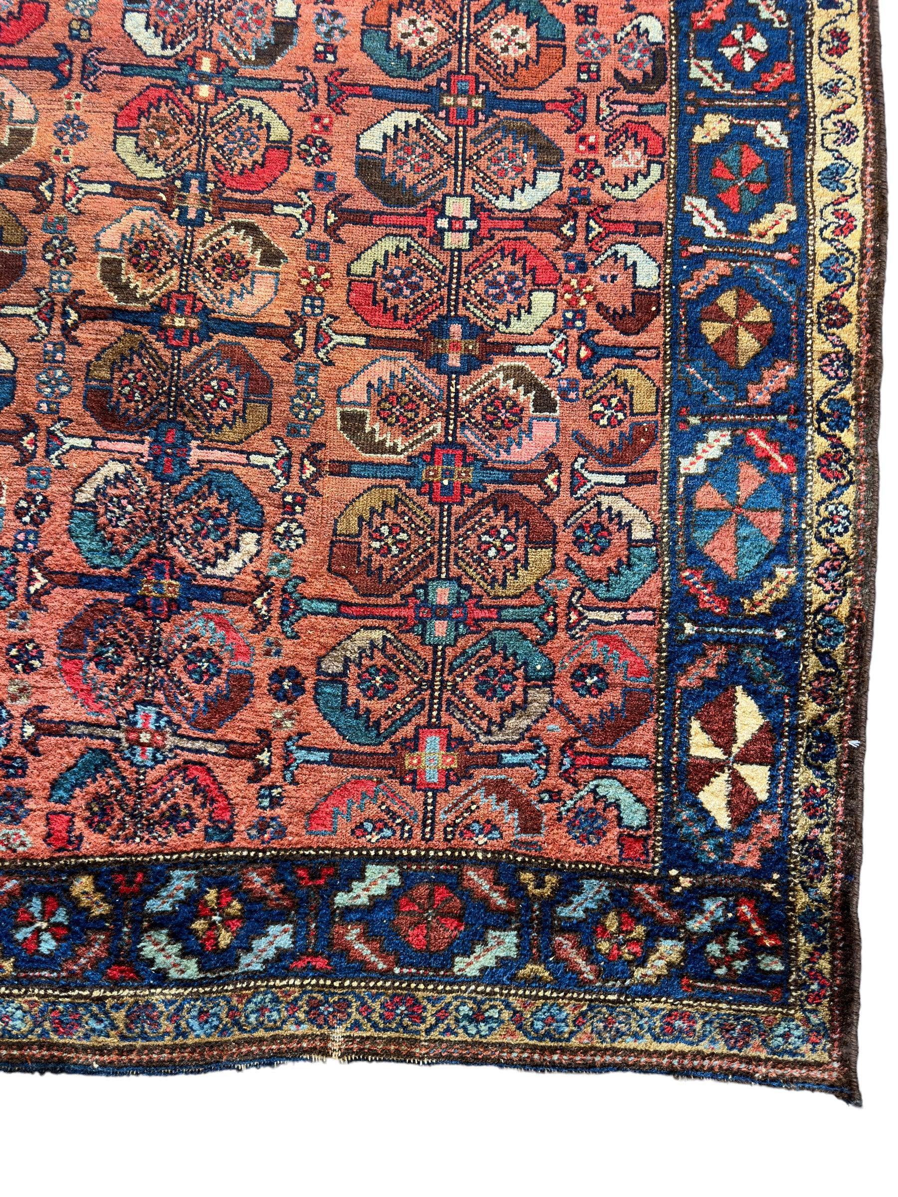 Antique One of Kind Persian Hamedan Enjelas Rug 3’11” x 4’4” Rugistan