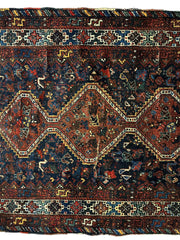 Antique Persian Khamseh Tribal Rug 4' x 5’10” Rugistan