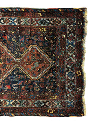Antique Persian Khamseh Tribal Rug 4' x 5’10” Rugistan