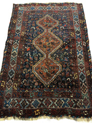 Antique Persian Khamseh Tribal Rug 4' x 5’10” Rugistan