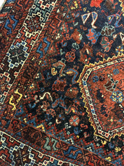 Antique Persian Khamseh Tribal Rug 4' x 5’10” Rugistan