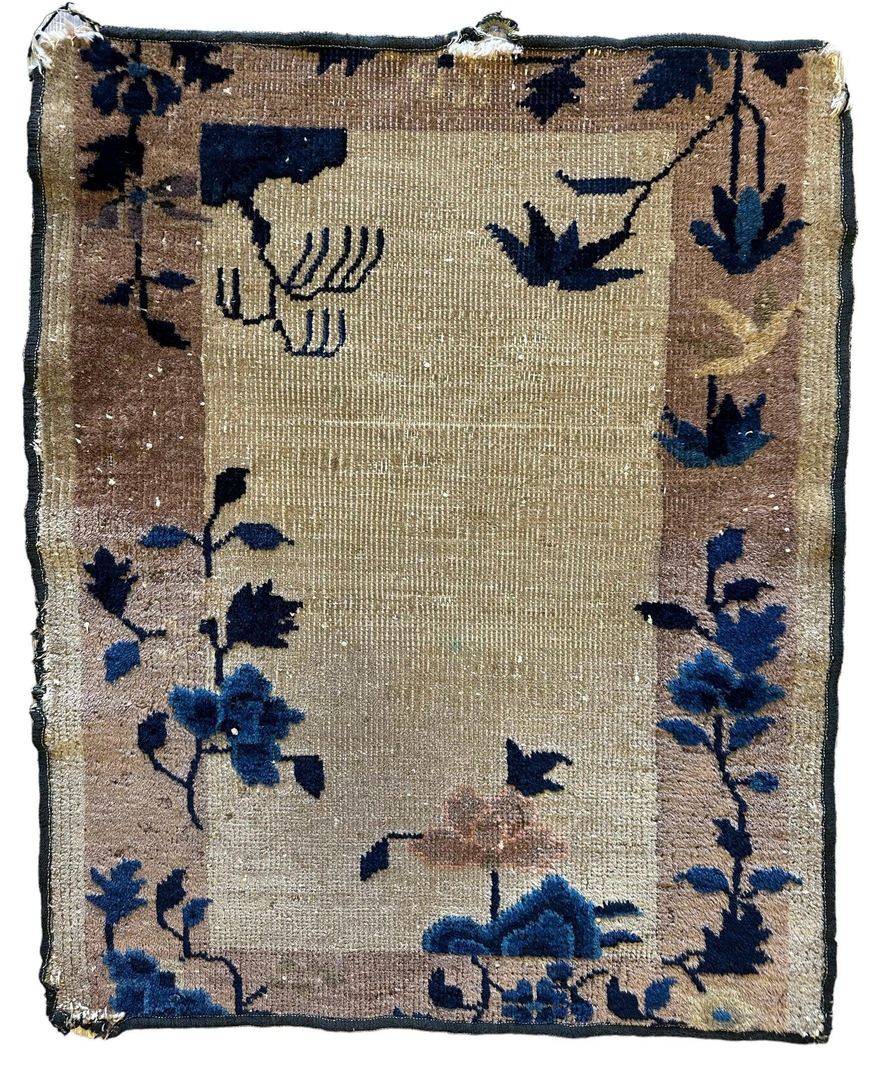 Antique Small Art Deco Chinese Rug 24” x 30” Rugistan