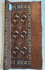 Antique Tekke Yomud Yomut Saryk Chuval Rug Bag Face, Turkmen Rug, Turkoman Rug 2’6”x3’9” Rugistan