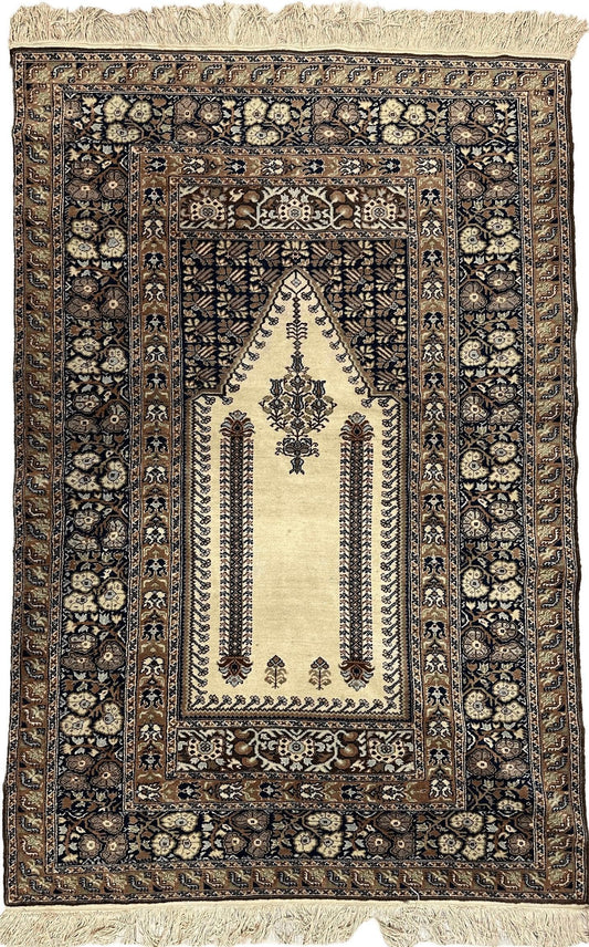 Antique Turkish Panderma Prayer Rug Rugistan