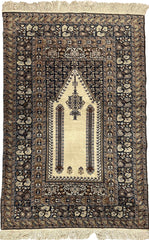 Antique Turkish Panderma Prayer Rug Rugistan