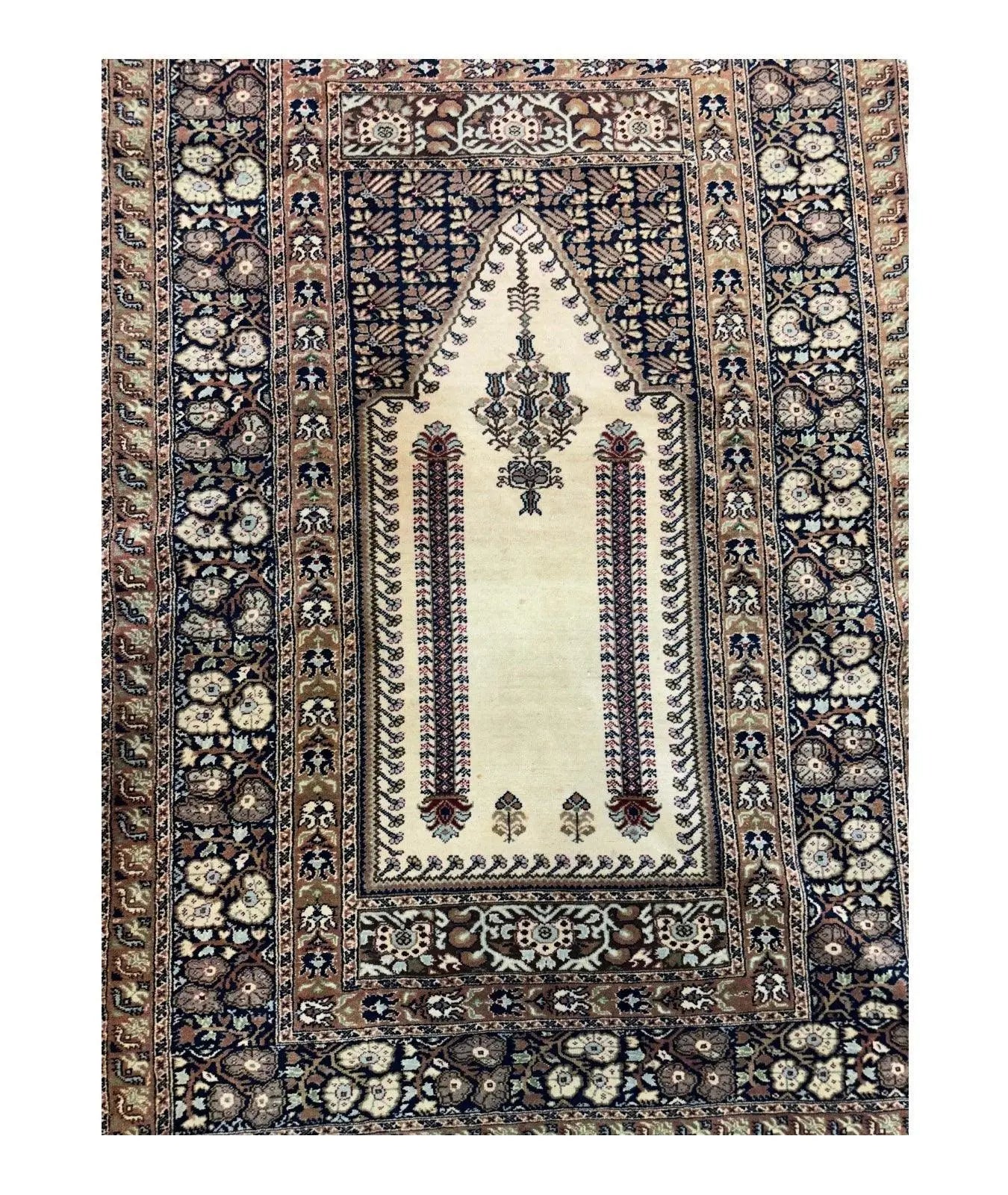 Antique Turkish Panderma Prayer Rug Rugistan