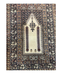 Antique Turkish Panderma Prayer Rug Rugistan