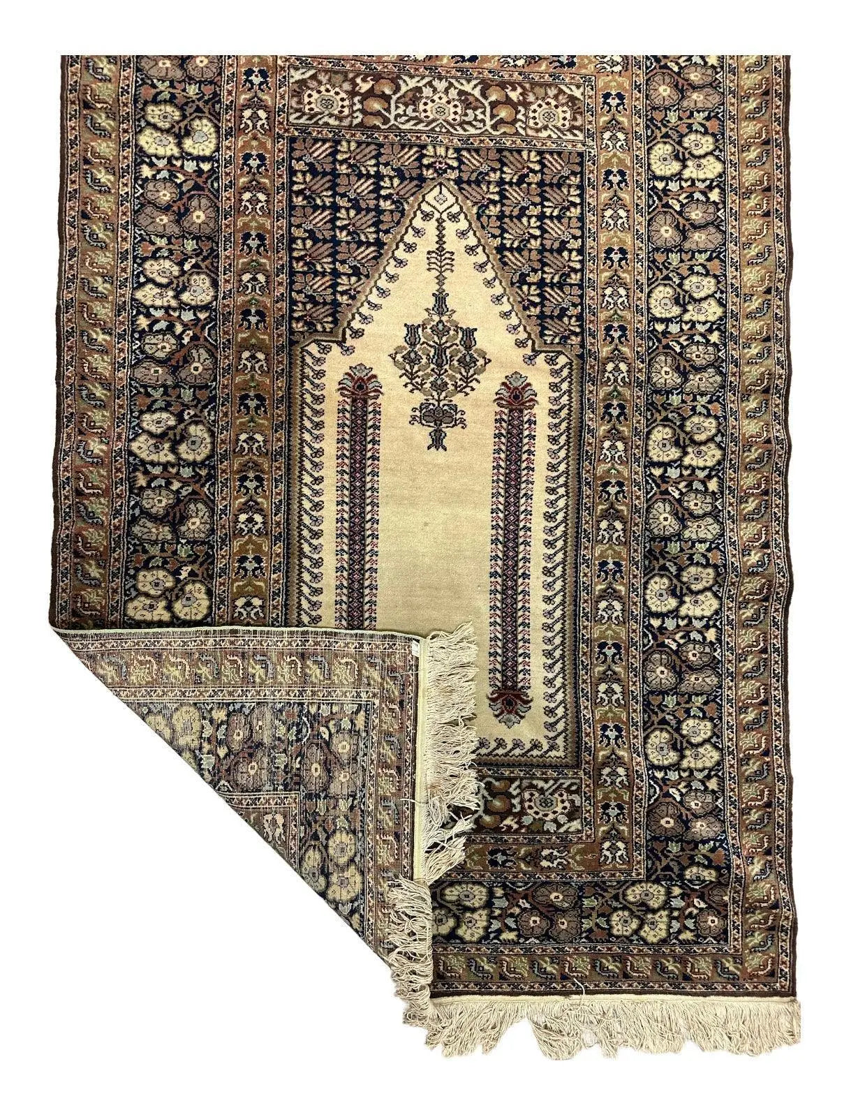 Antique Turkish Panderma Prayer Rug Rugistan
