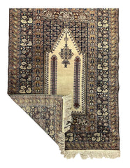 Antique Turkish Panderma Prayer Rug Rugistan