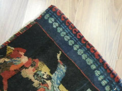 ANTIQUE UNIQUE PICTORAL OMARKHAYYAM RUG 1.5x1.8 Ft Rugistan