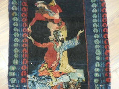 ANTIQUE UNIQUE PICTORAL OMARKHAYYAM RUG 1.5x1.8 Ft Rugistan