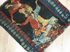 ANTIQUE UNIQUE PICTORAL OMARKHAYYAM RUG 1.5x1.8 Ft Rugistan