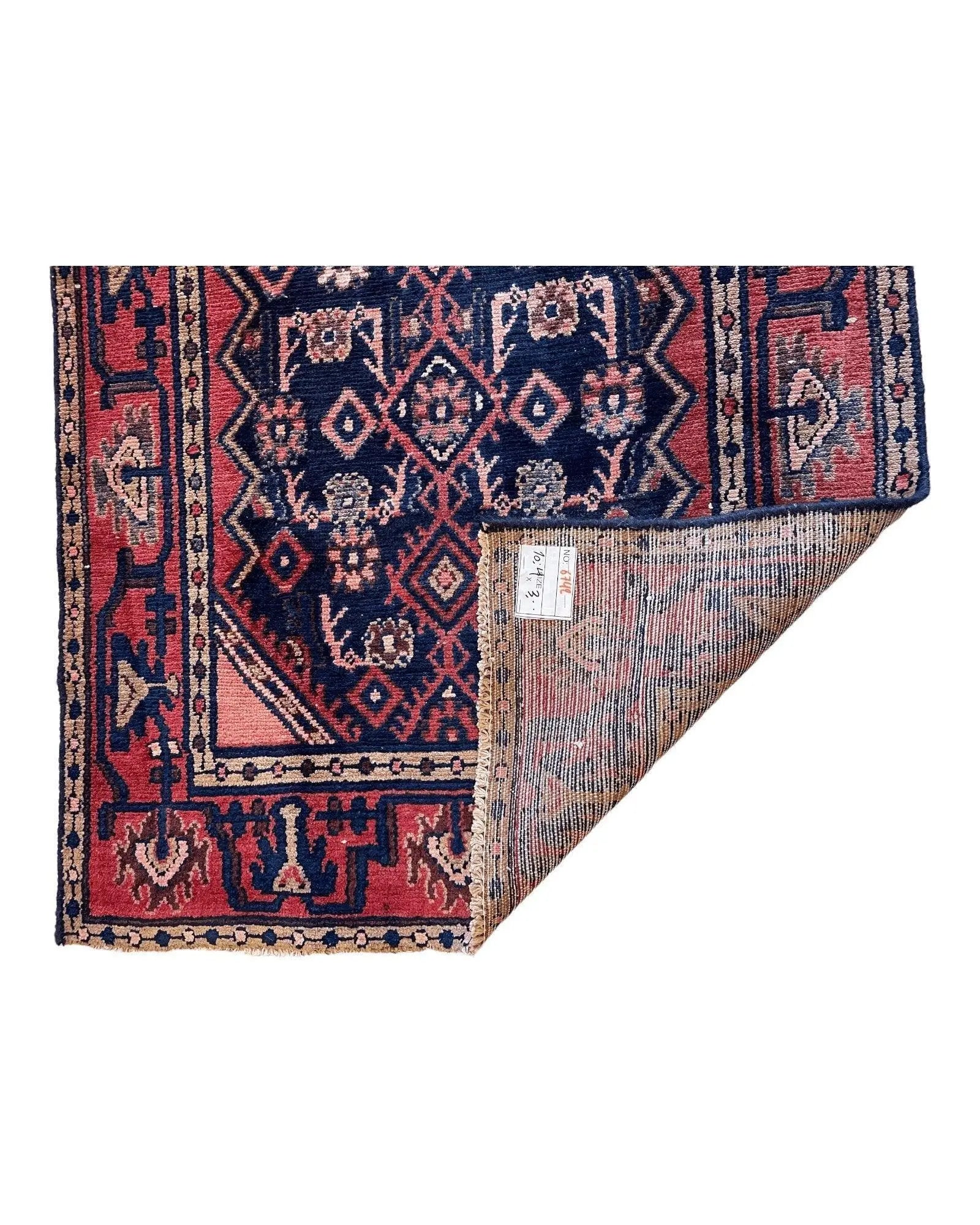 Antique Vegetable Dye Malayer Persian Runner Rug 3x10’4” Rugistan