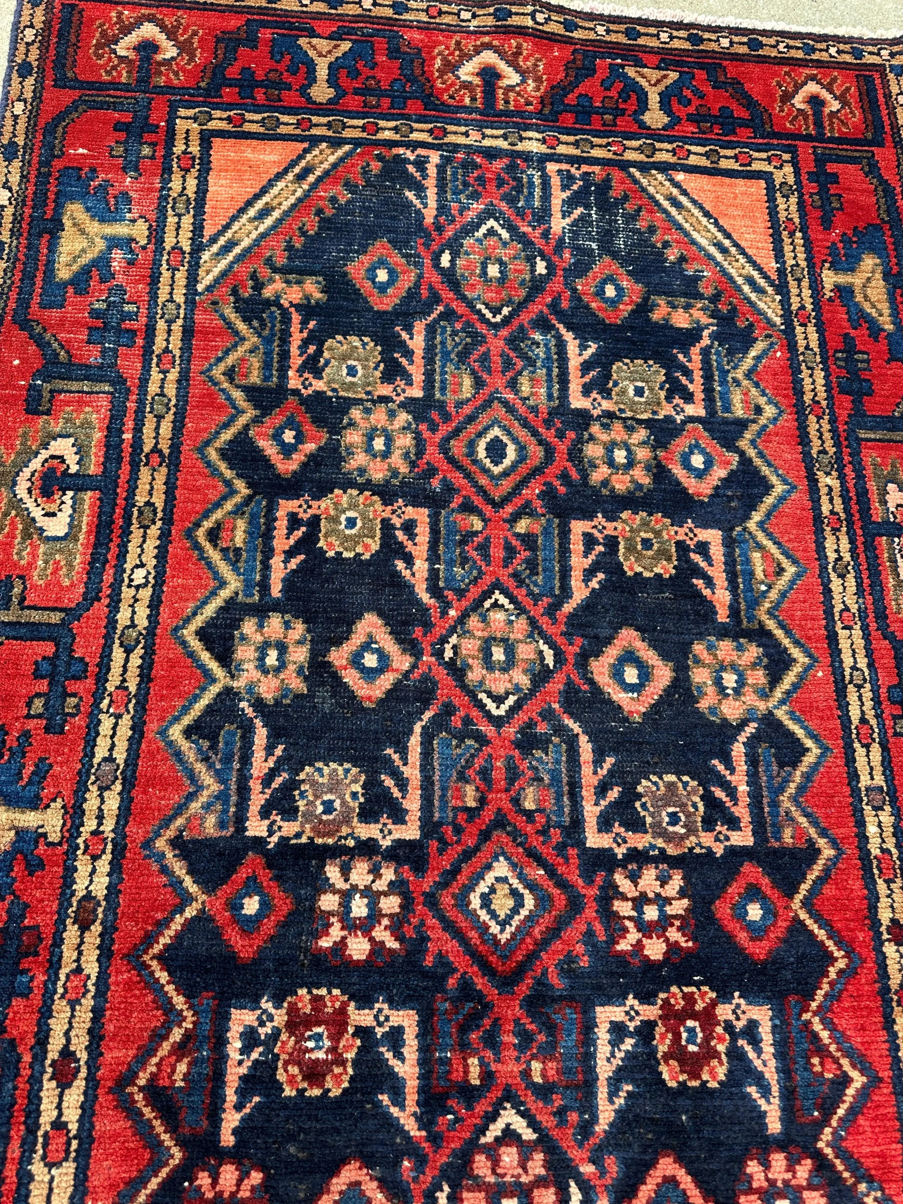 Antique Vegetable Dye Malayer Persian Runner Rug 3x10’4” Rugistan