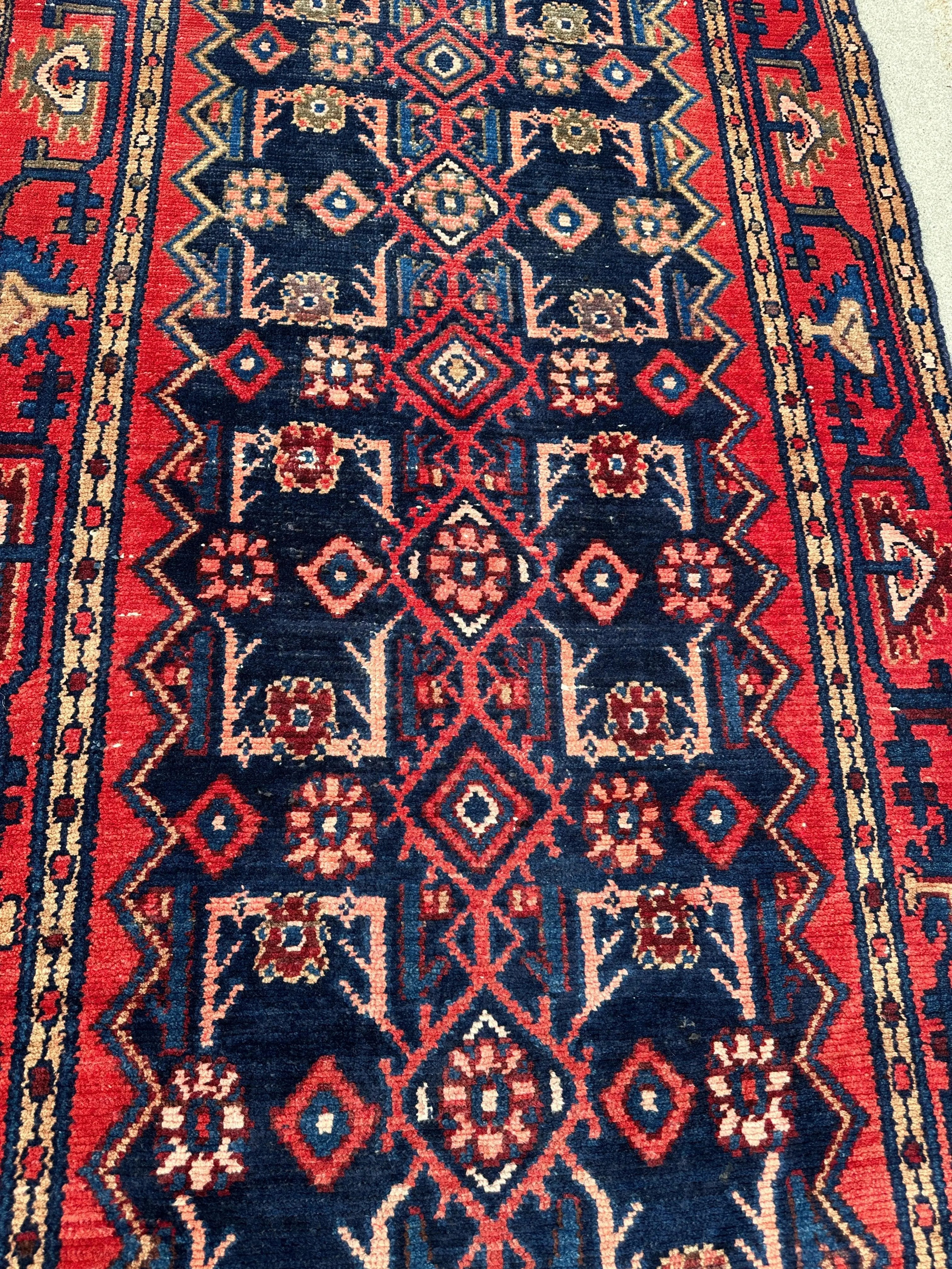 Antique Vegetable Dye Malayer Persian Runner Rug 3x10’4” Rugistan