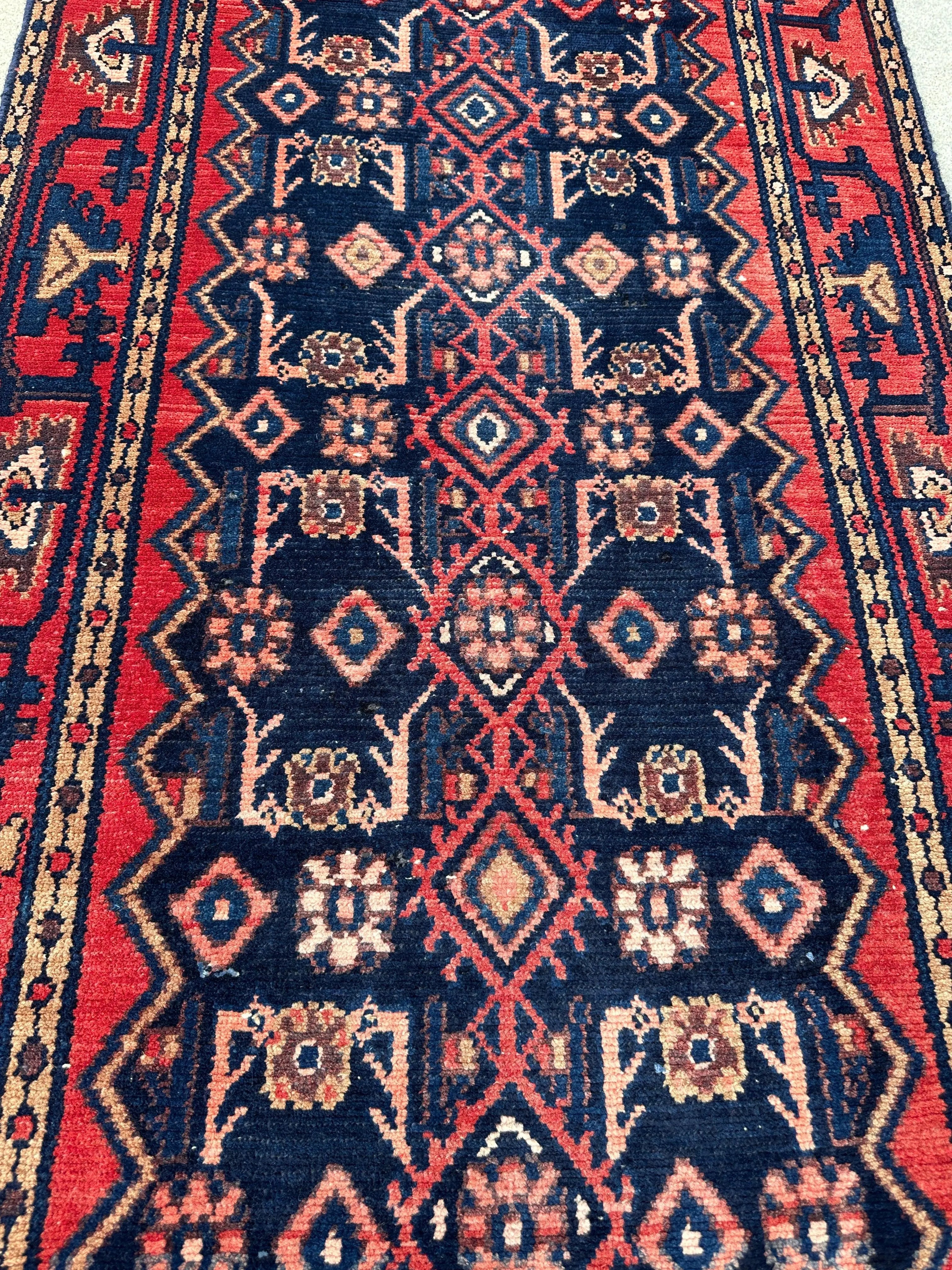 Antique Vegetable Dye Malayer Persian Runner Rug 3x10’4” Rugistan