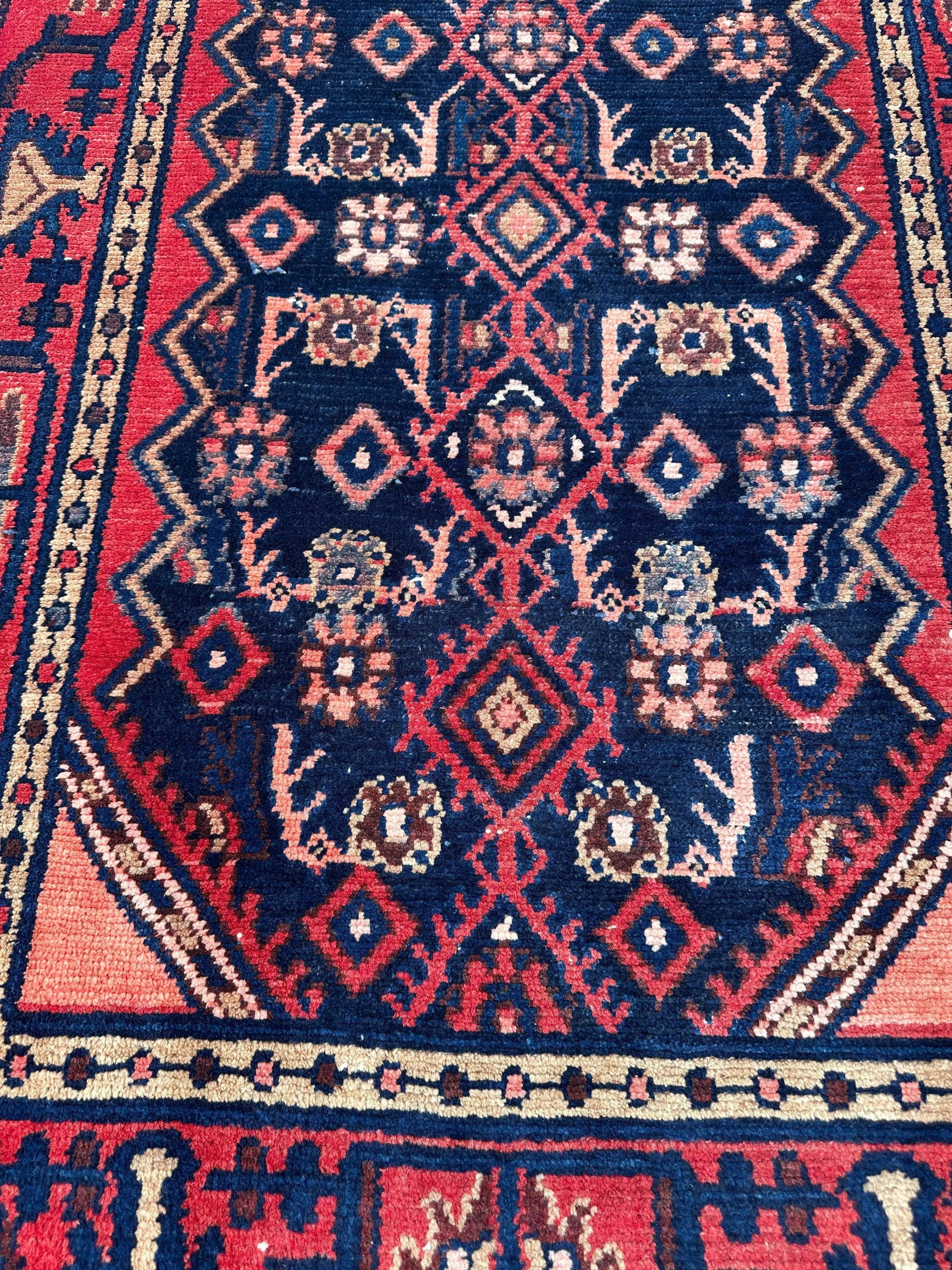 Antique Vegetable Dye Malayer Persian Runner Rug 3x10’4” Rugistan