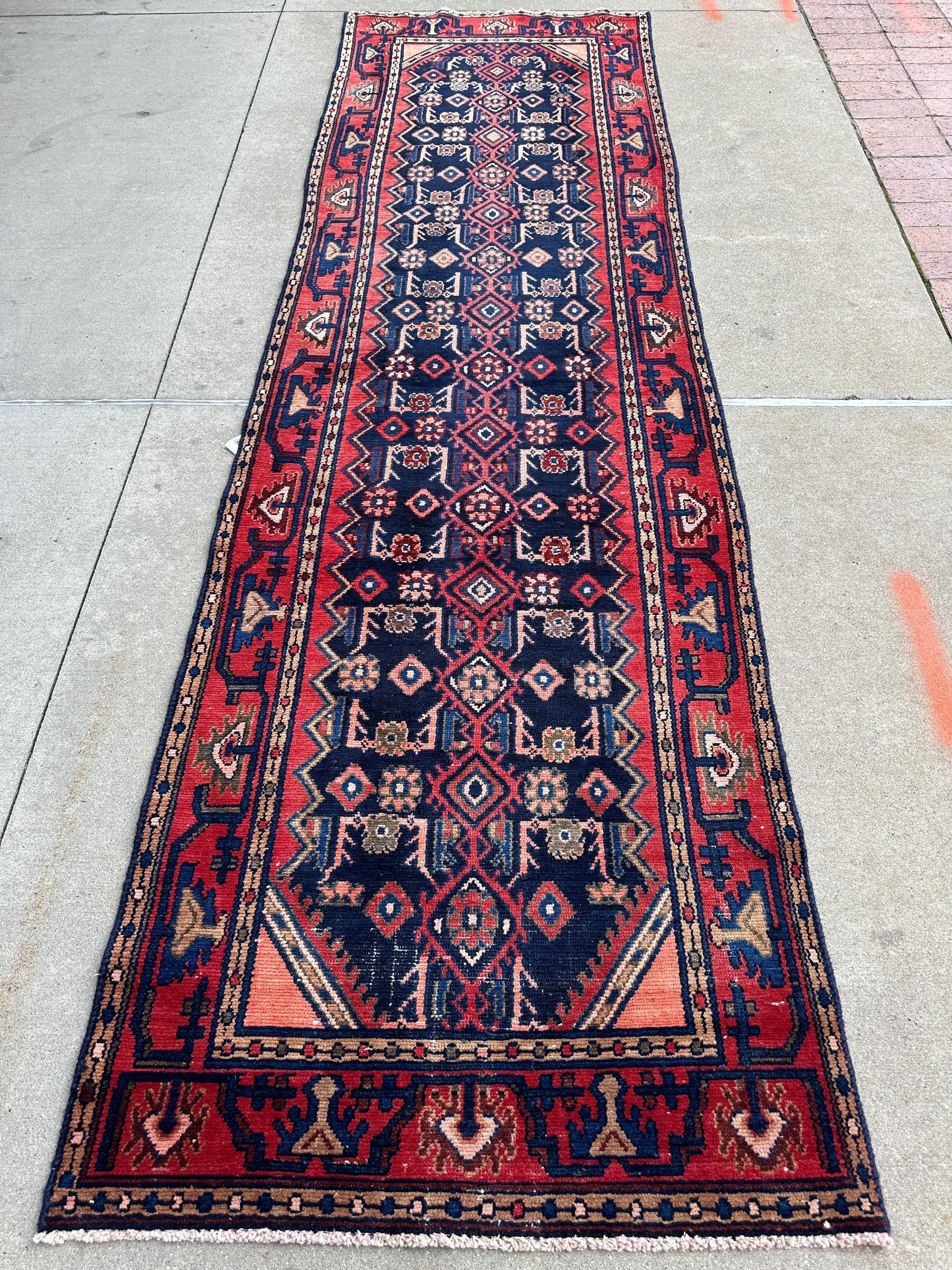 Antique Vegetable Dye Malayer Persian Runner Rug 3x10’4” Rugistan