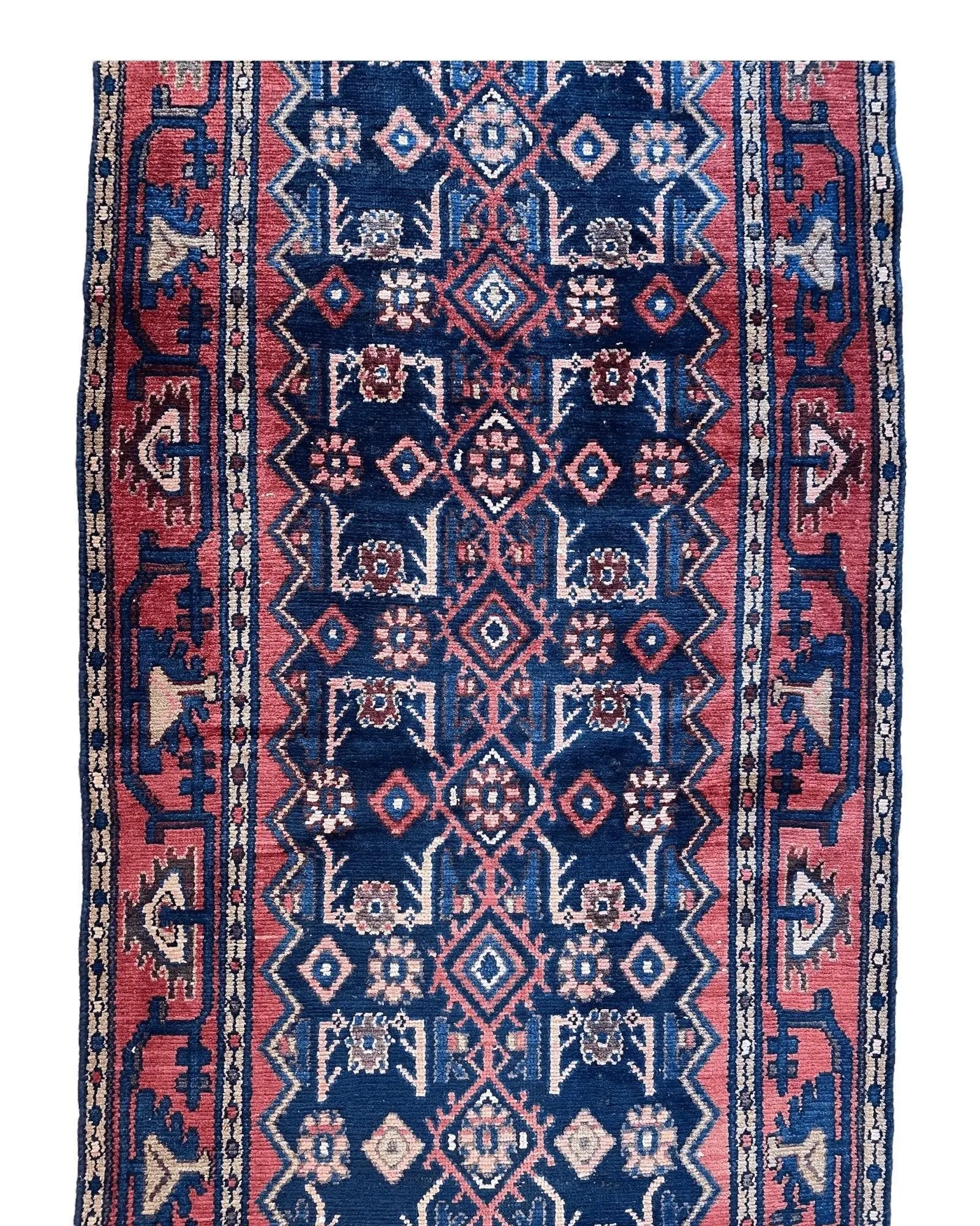 Antique Vegetable Dye Malayer Persian Runner Rug 3x10’4” Rugistan