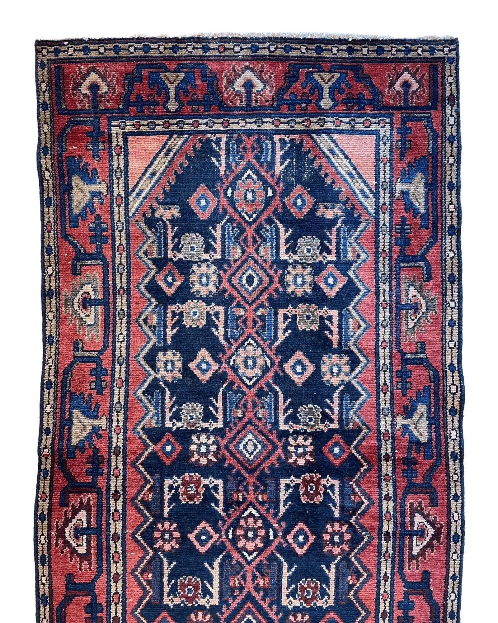 Antique Vegetable Dye Malayer Persian Runner Rug 3x10’4” Rugistan