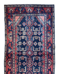 Antique Vegetable Dye Malayer Persian Runner Rug 3x10’4” Rugistan