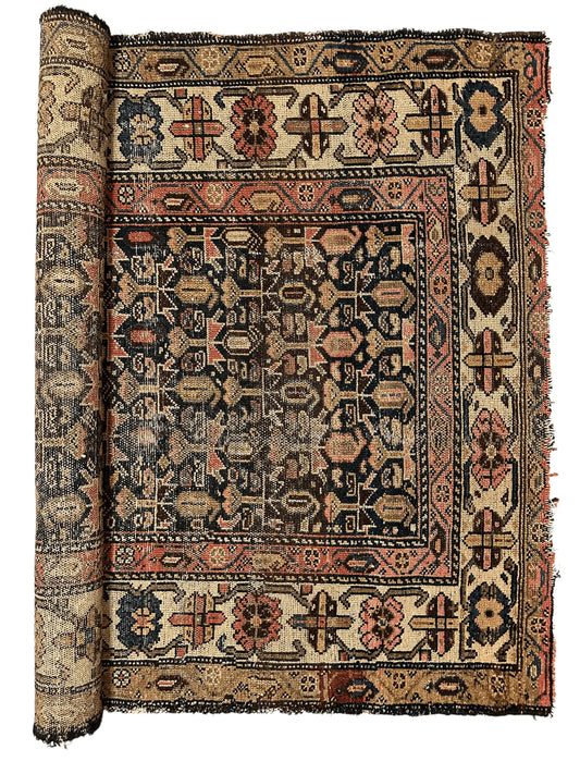 Antique Worn Late 19th Century Persian Rug 3’3” x 6’ Rugistan