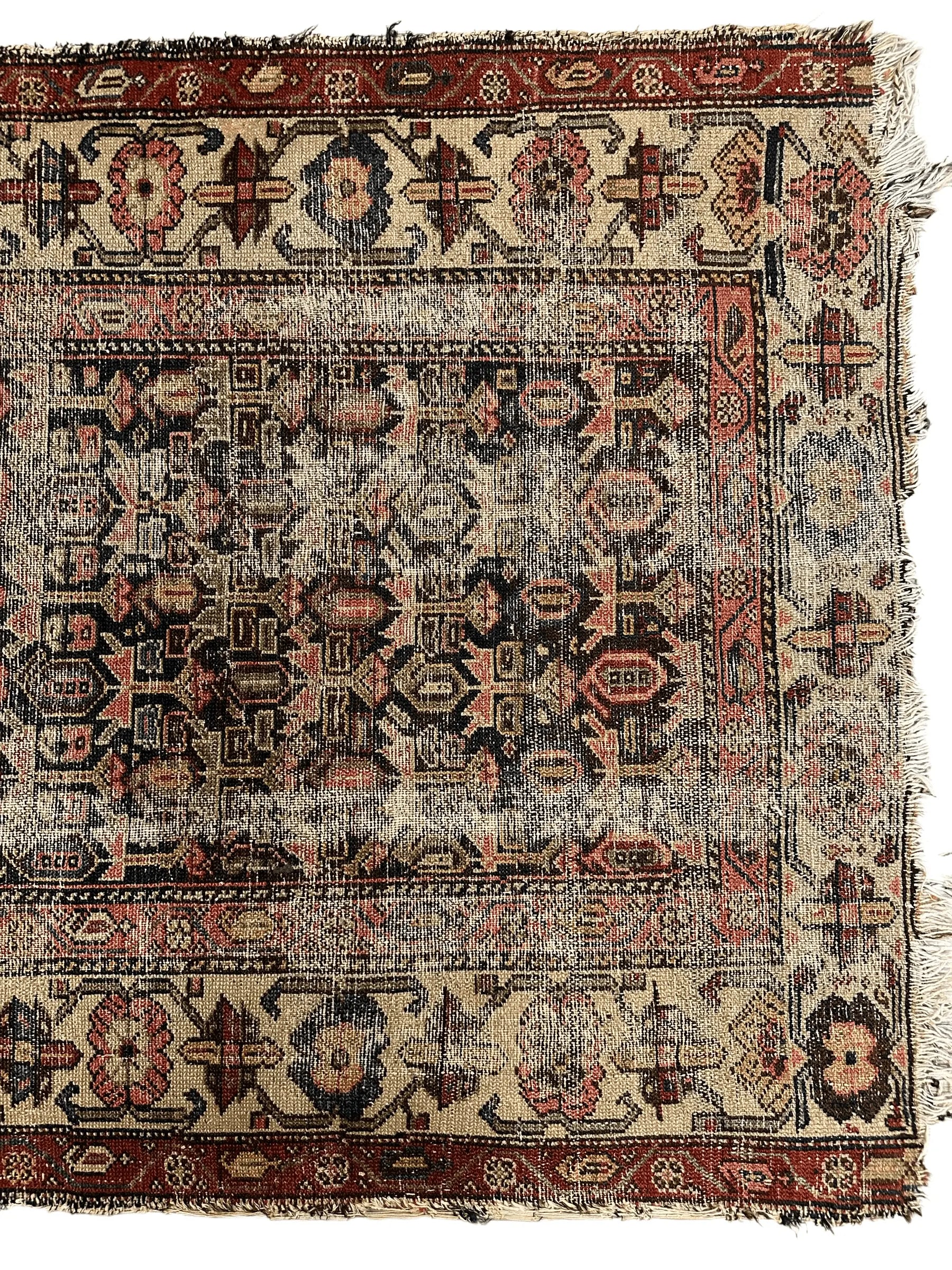 Antique Worn Late 19th Century Persian Rug 3’3” x 6’ Rugistan