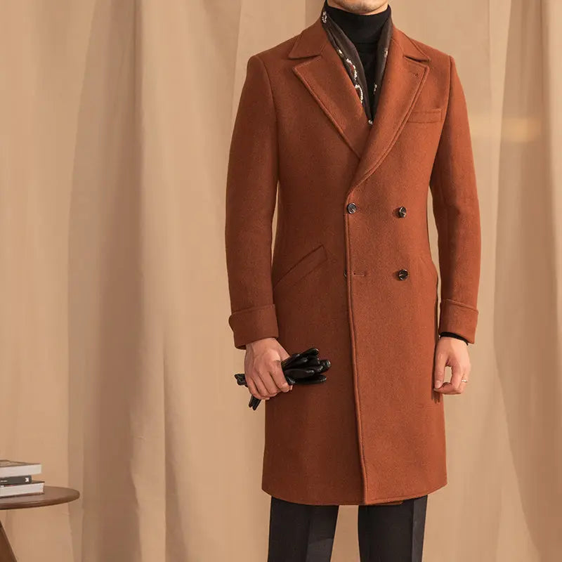 Wool Double-Breasted Overcoat Family Shopolf
