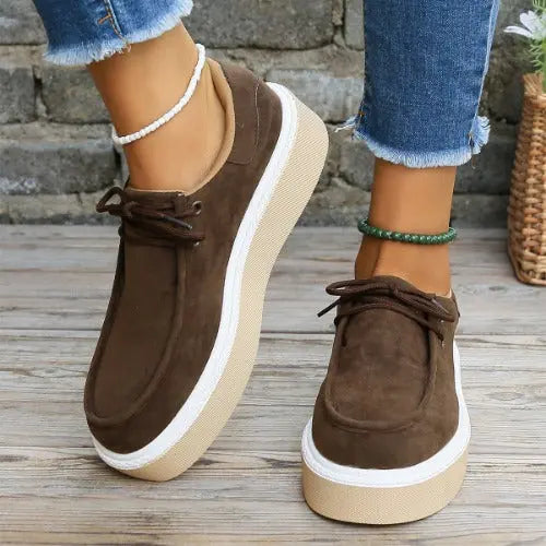 Women's Lace-Up Sneakers | Thick Sole & Trendy Design