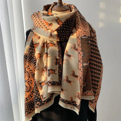 Women's Color Block Imitation Cashmere Scarf Family Shopolf