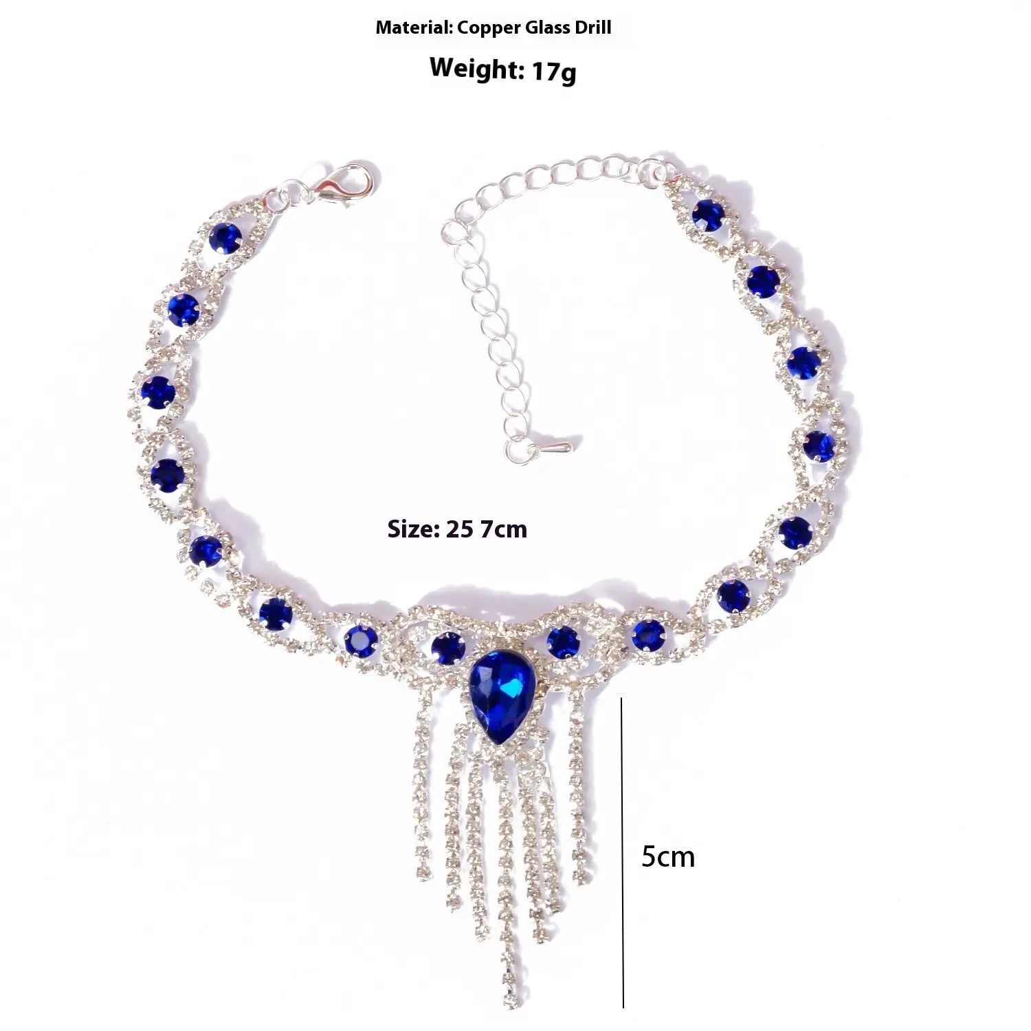 Blue Rhinestone Anklet Family Shopolf